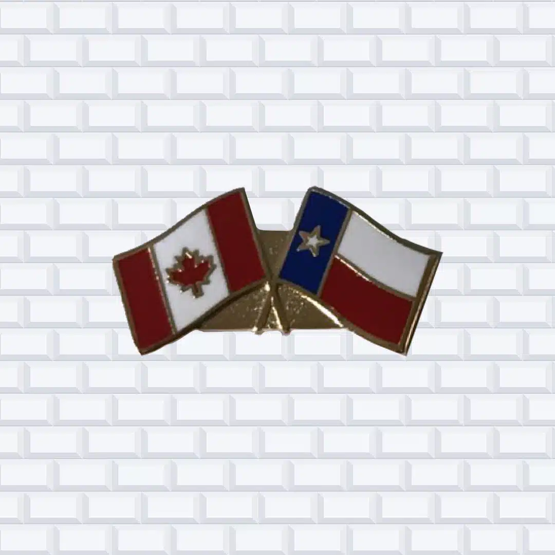 Canada and Texas Hard Enamel Flag Pin