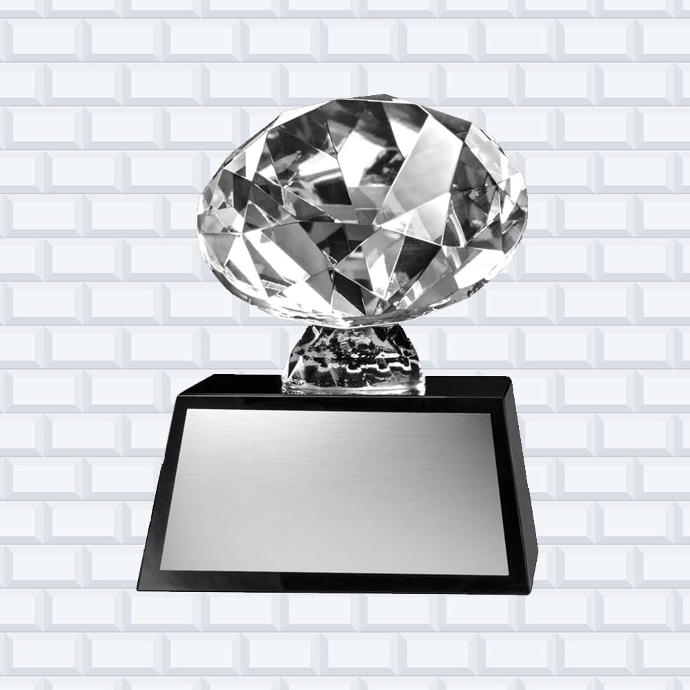 Crystal Diamond on Black Base